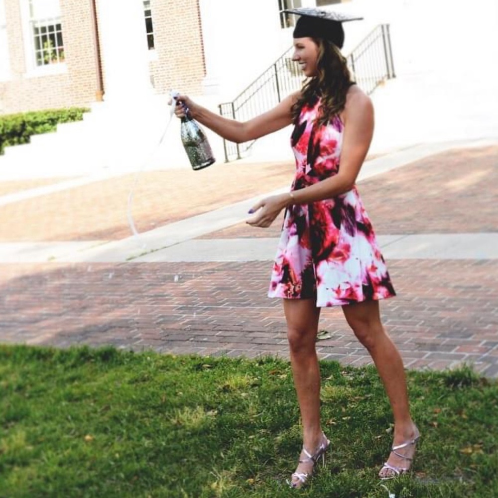 KEEPSAKE Lulu's Floral Hot-Pink Mini Dress